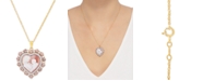 Macy's Mother of Pearl (8mm) Cameo Heart 18" Pendant Necklace in 18k Rose Gold over Sterling Silver
